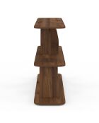 Etagère basse Japandi destructurée noyer - 112x30x73 cm