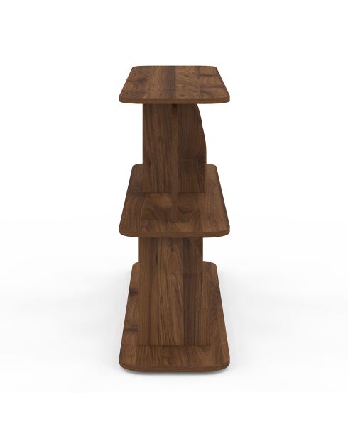 Etagère basse Japandi destructurée noyer - 112x30x73 cm