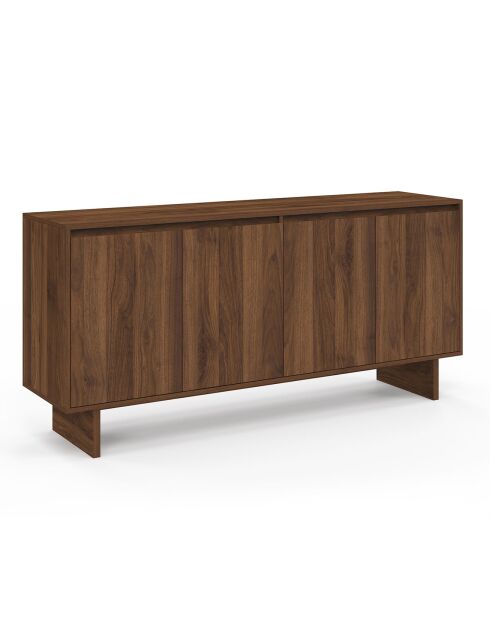 Buffet Yumi 4 portes noyer - 160x40x75 cm
