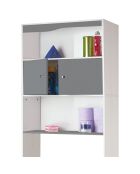 Meuble spécial dessus de WC avec placard blanc/gris - 58x19.5x178 cm