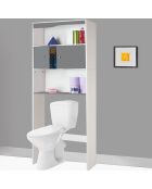 Meuble spécial dessus de WC avec placard blanc/gris - 58x19.5x178 cm