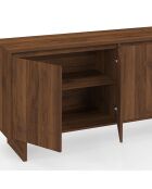 Buffet Yumi 4 portes noyer - 160x40x75 cm