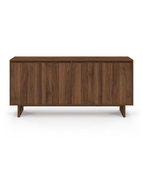 Buffet Yumi 4 portes noyer - 160x40x75 cm