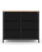 Commode Iris 6 tiroirs bois/noir - 80x30x70 cm