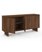 Buffet Yumi 4 portes noyer - 160x40x75 cm