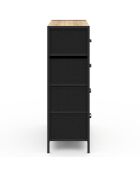 Commode Iris 5 tiroirs bois/noir - 60x30x90 cm