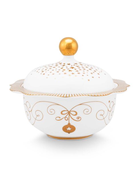 Sucrier en Porcelaine Royal Winter blanc - 13.2x10.5x13.2 cm