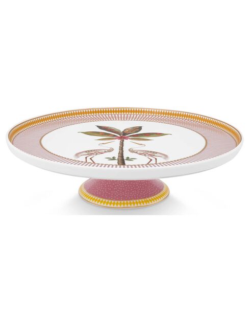 Mini plat à cake en Porcelaine La Majorelle rose - D.21cm