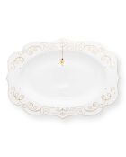 Plat de service ovale en Porcelaine Royal Winter blanc - D.40cm