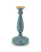 Portavelas metálico S azul - 24 cm