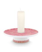 Royal All Over Kerzenhalter aus Porzellan mit rosafarbenen Mustern, 14 x 3,5 x 14 cm