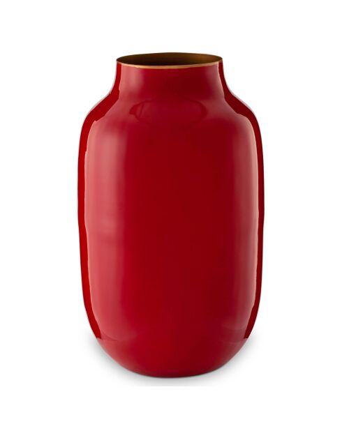 Blushing Birds ovale Metallvase, 30 cm, rot