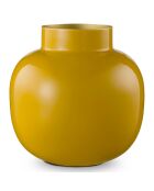 Vase Metal Rond Blushing Birds jaune - D.25cm