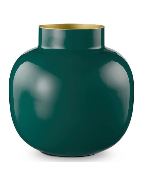 Vase métal rond vert - D.25 cm