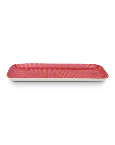 Plat rectangulaire en Porcelaine Star rose - 27x12x1.5cm