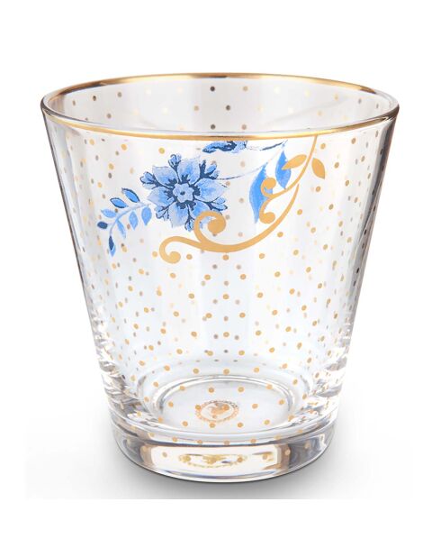 6 Verres à eau Golden flowers Royal transparents - 270ml