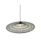 Suspension en métal crocheté noire - 80x80 cm