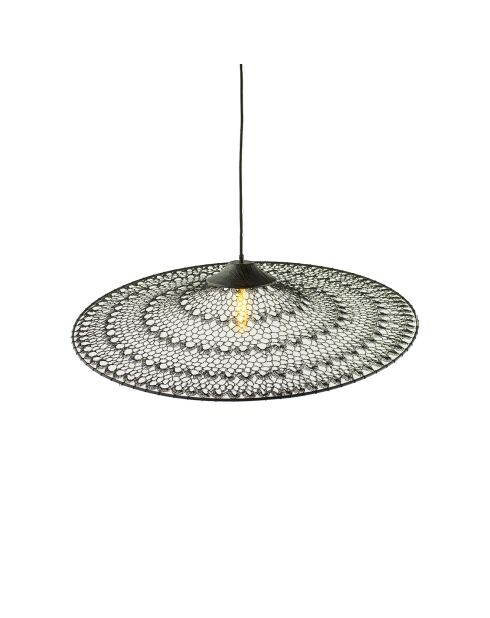 Suspension en métal crocheté noire - 80x80 cm