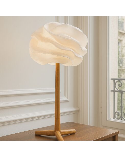 Lampe à poser abat-jour Zipper beige - D.45xH.94 cm