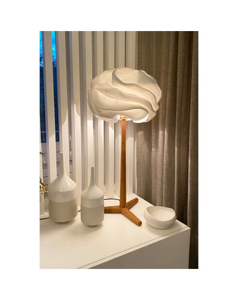 Lampe à poser abat-jour Zipper beige - D.45xH.94 cm