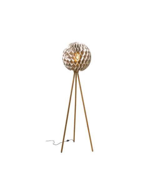 Lampadaire abat-jour kaki - D.45xH.163 cm