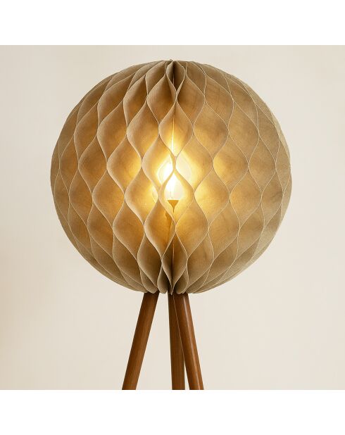 Lampadaire abat-jour kaki - D.45xH.163 cm