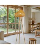 Lampadaire en bambou naturel - D.60xH.165 cm