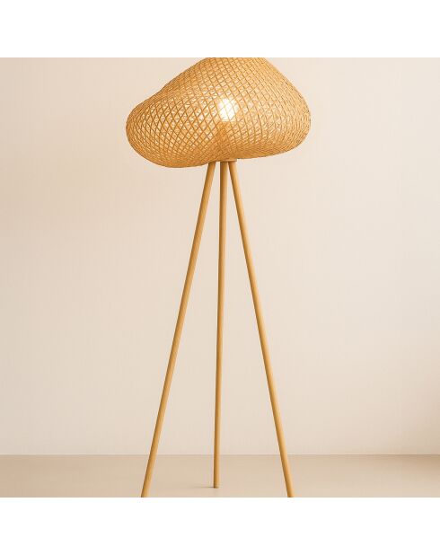 Lampadaire en bambou naturel - D.60xH.165 cm