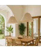 Suspension en feuilles de palmier maa beige/blanc - 43x28 cm