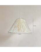 Suspension en feuilles de palmier maa beige/blanc - 43x28 cm