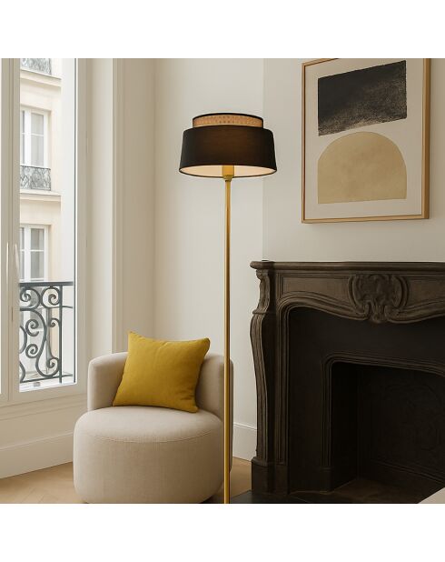 Lampadaire Avero noir/doré - D.32x150 cm