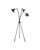 Lampadaire trépied Snake noir/doré - 41x41x158 cm