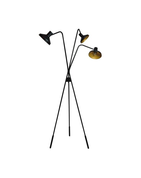 Lampadaire trépied Snake noir/doré - 41x41x158 cm