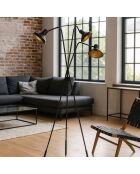 Lampadaire trépied Snake noir/doré - 41x41x158 cm