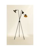 Lampadaire trépied Snake noir/doré - 41x41x158 cm