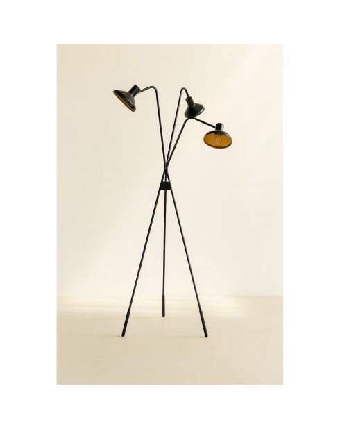Lampadaire trépied Snake noir/doré - 41x41x158 cm