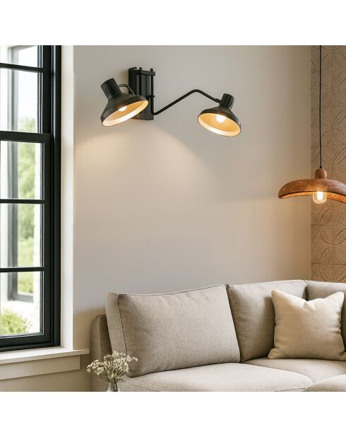 Applique double Snake noir/doré - 65x44x28 cm