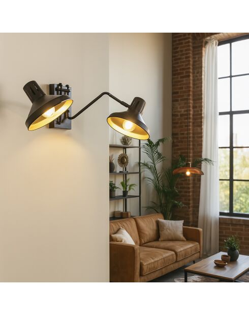 Applique double Snake noir/doré - 65x44x28 cm