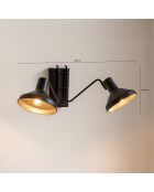 Applique double Snake noir/doré - 65x44x28 cm