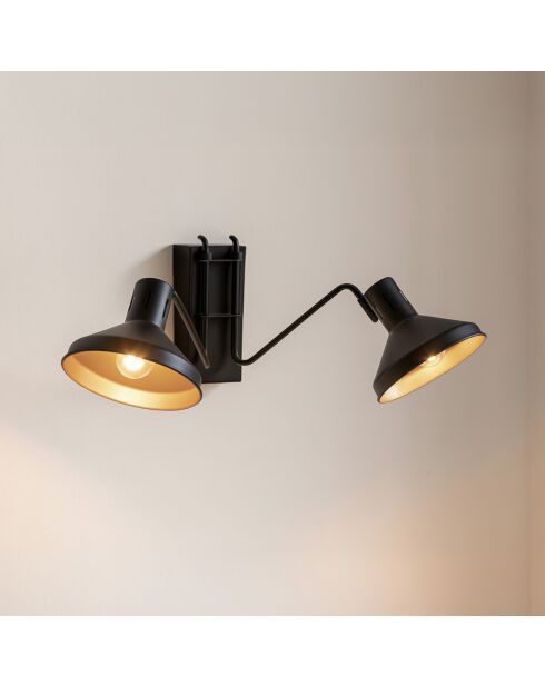 Applique double Snake noir/doré - 65x44x28 cm