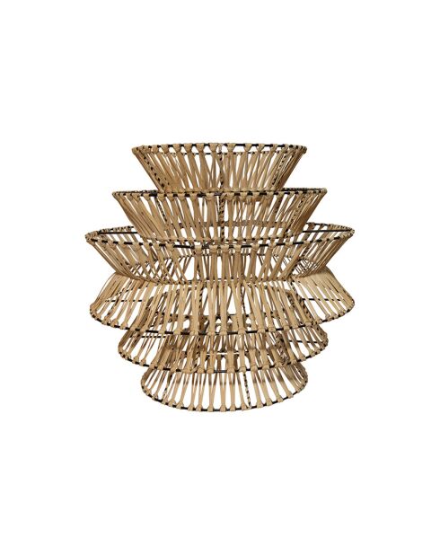 Cache ampoule en bambou tressée à la main ganon naturel - 51x51x46 cm