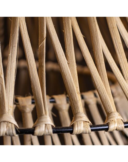 Cache ampoule en bambou tressée à la main ganon naturel - 51x51x46 cm