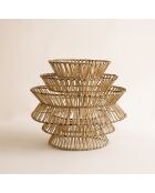 Cache ampoule en bambou tressée à la main ganon naturel - 51x51x46 cm