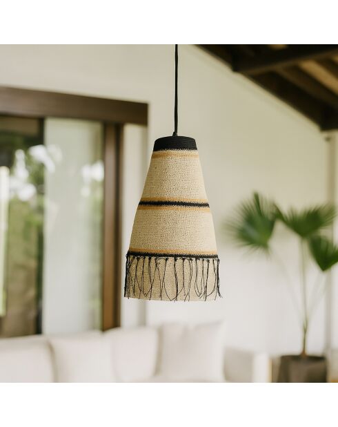 Suspension en Jonc de Mer fait main Tobago naturelle - 22x40 cm