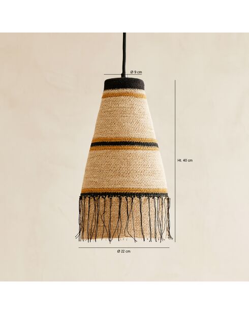 Suspension en Jonc de Mer fait main Tobago naturelle - 22x40 cm