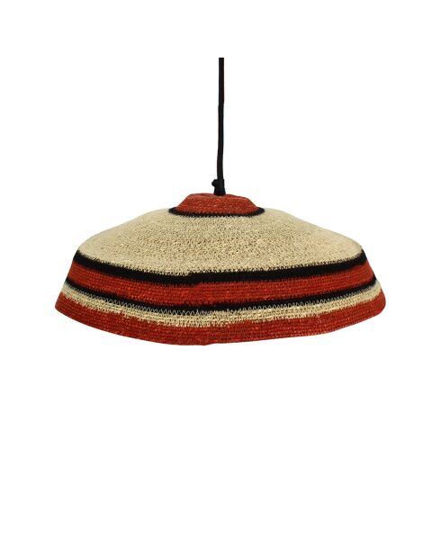 Suspension en Jonc de Mer Naturel Trinidad naturel/rouge -  45x13 cm