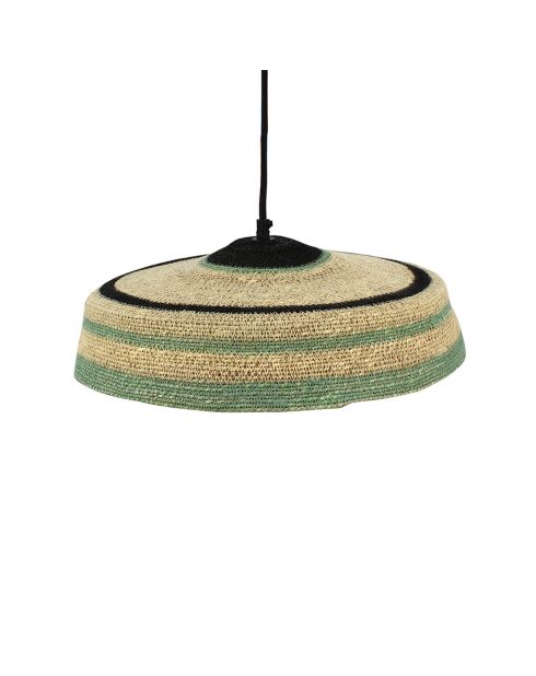 Suspension en Jonc de Mer fait main Trinidad naturel/vert - 45x13 cm