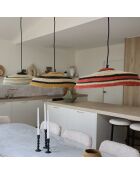 Suspension en Jonc de Mer fait main Trinidad naturel/vert -  45x13 cm
