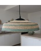 Suspension en Jonc de Mer fait main Trinidad naturel/vert -  45x13 cm