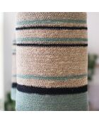 Suspension en Jonc de Mer Barbade naturel/vert - 19x28 cm